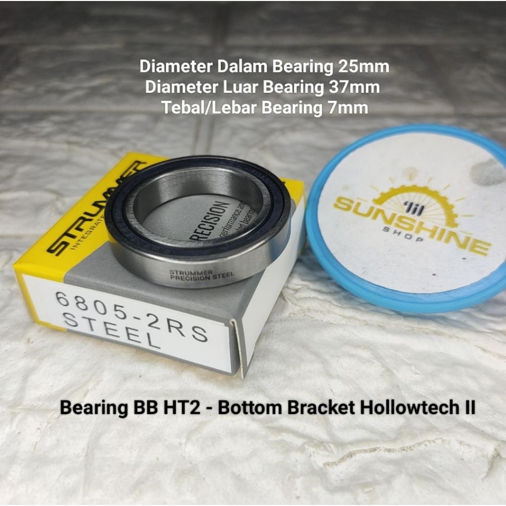 Bearing BB HT2 STRUMMER 6805 2RS Bottom Bracket Hollowtech 2 Steel Sepeda MTB Roadbike Seli 37x25x7m