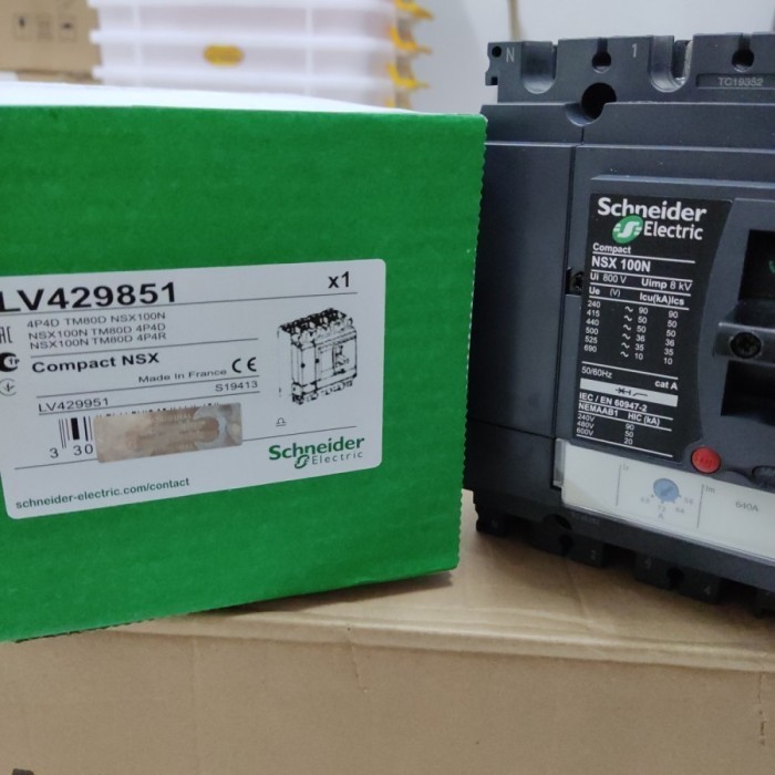 MCCB CIRCUIT BREAKER NSX100N 4P 80A NSX 100N 4P 80A TM80D 4POLE 4 POLE 80 A