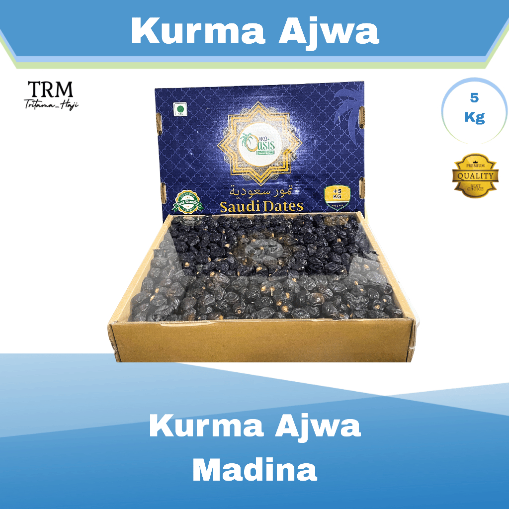 Kurma Ajwa Al Madinah 5kg Exclusive VIP / Kurma Ajwa Madinah Korma Azwa Kurma Nabi
