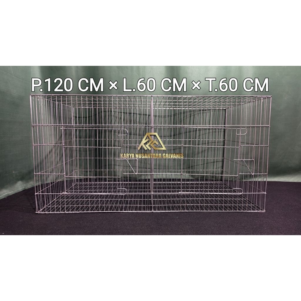KANDANG BOX GALVANIS P.120 CM × L.60 CM × T.60 CM KELINCI DOC AYAM DOD BEBEK BURUNG DARA