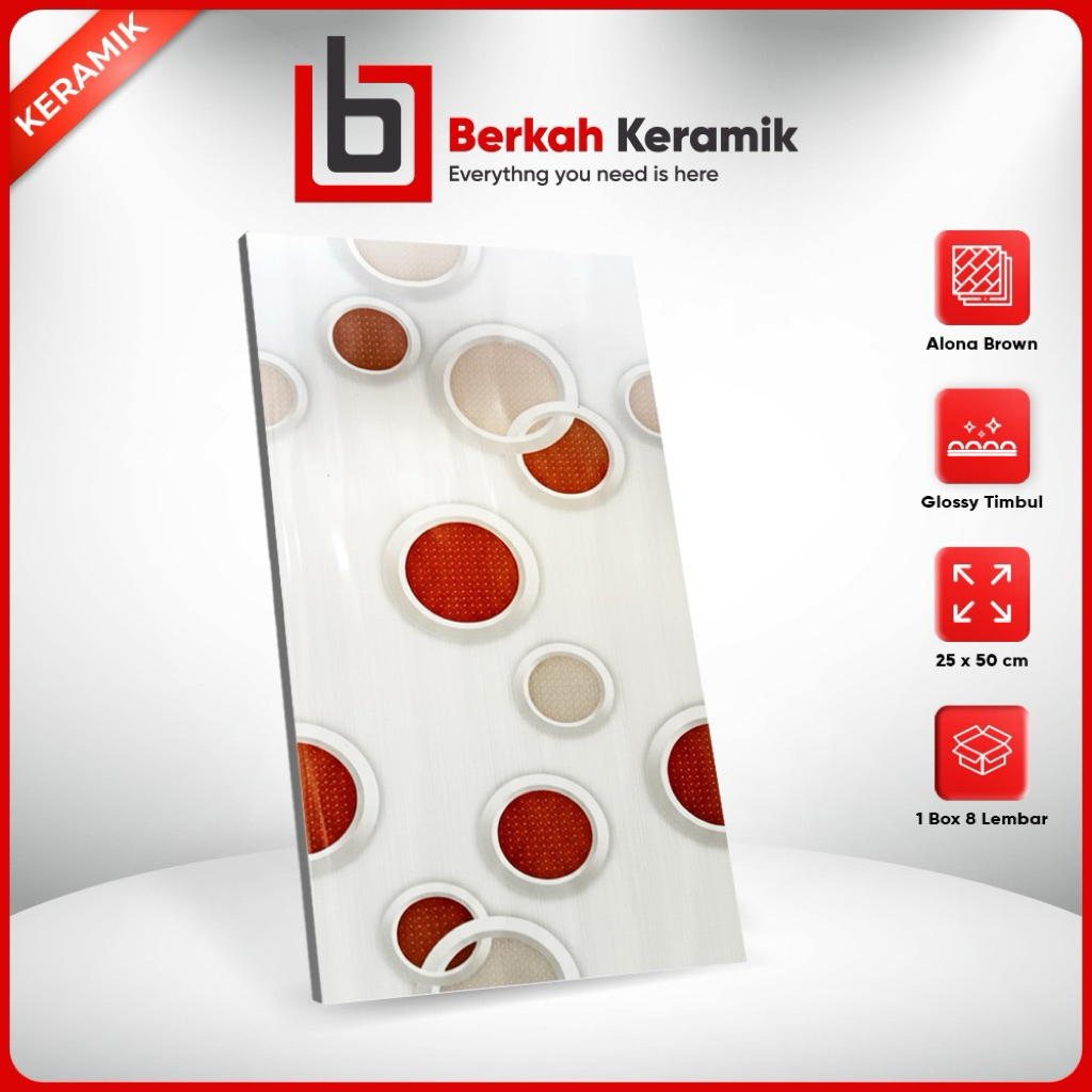 Keramik Dinding Kamar Mandi 25x50 Alona Brown