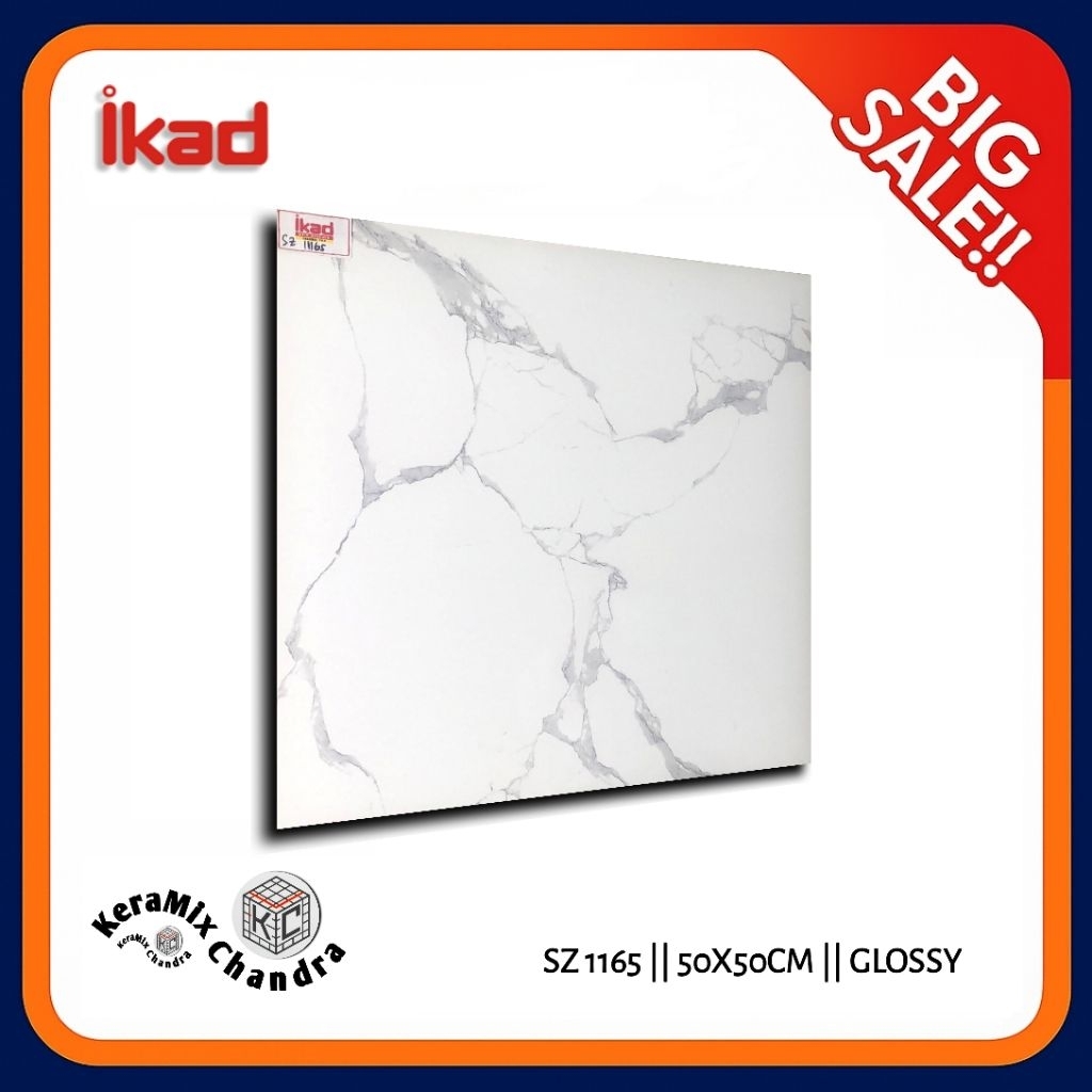 Keramik Putih Motif IKAD SZ1165 50x50 KW 1 Grade A Glossy - Keramik Motif Simple