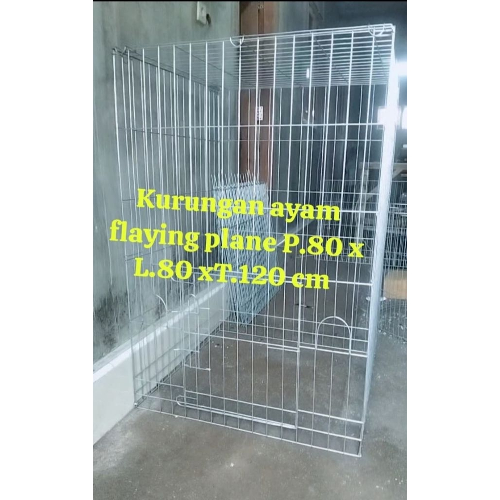 kurungan ayam Taji/ playing plane 80 cm x 80 cm x T 120 cm kandang ayam Taji bahan galvanis