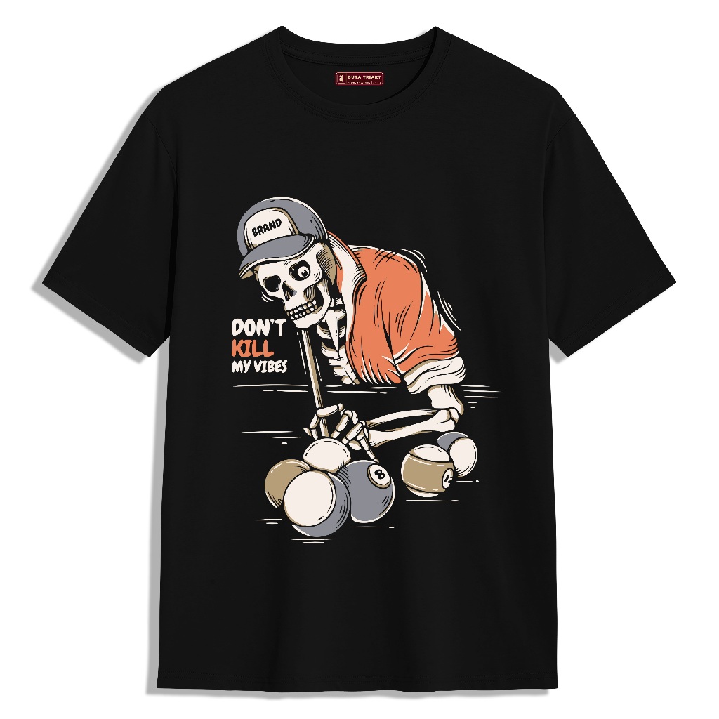TRIART Kaos BILLIARD SKELETON - Kaos Pria Kain Katun Premium Cotton Combed 24s