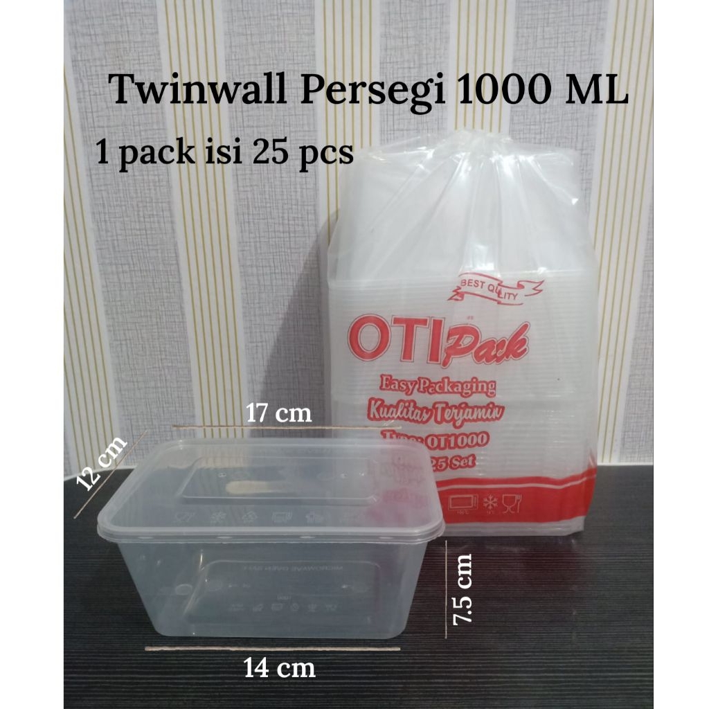 twinwall persegi 1000ml 1 dus isi 20pack