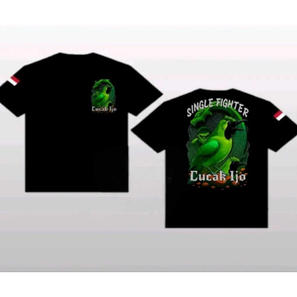 Kaos Single Fighter Cucak Ijo Distro Unisex Bahan Katun