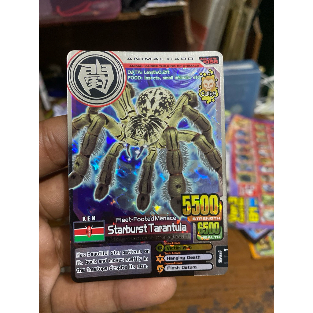 Kartu Animal Kaiser, STARBURST TARANTULA, Animal Card 056, Ver.4, Ori Namco