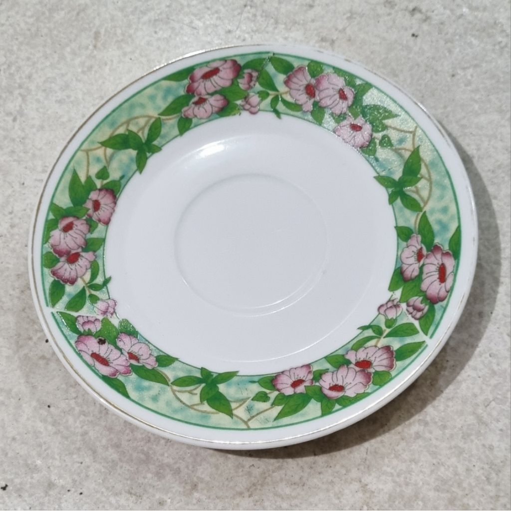 Lepek Tatakan Gelas Cangkir Keramik Motif Kembang Bunga 02 Piring Vintage Antik  – Dekorasi & Koleks