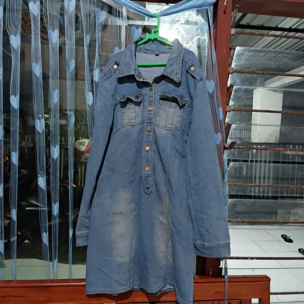 PRELOVED Dress Jeans Denim Wanita