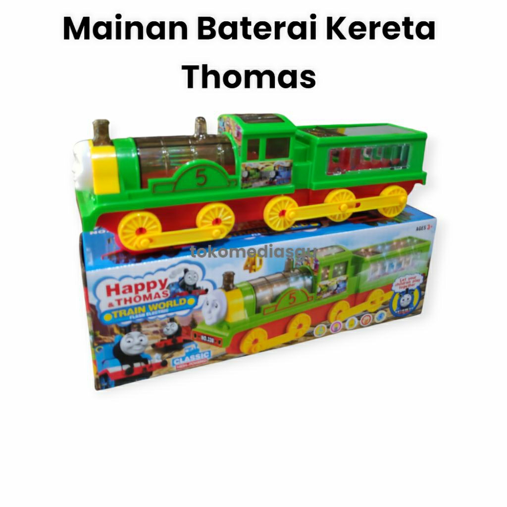 Mainan Kereta Thomas Glitter Train Baterai Lampu+Musik