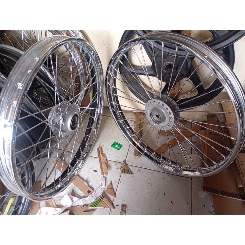 velg depan Chopper/trabas Ring 21x160 all motor, siap pasang no kendor no geol
