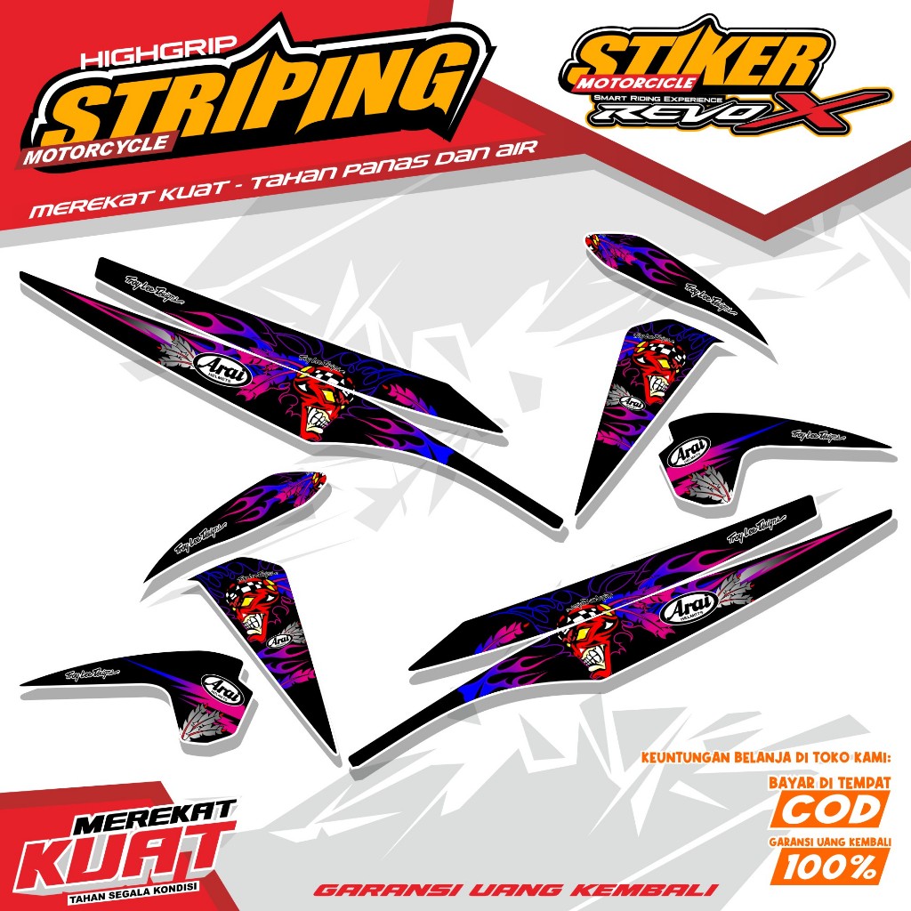 Striping REVO X Sticker Variasi.Modif  Desain Racing Terbaru TROY LEE DESIGN