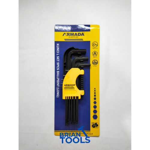 Kunci L Set Panjang Black ARMADA Kunci L set 9 pcs Ballpoint Hitam