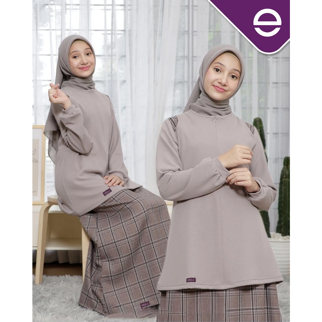 Kiyomi 03 Taupe Setelan Remaja Ethica Baju Lebaran Remaja Setelan Atasan + Rok Remaja Sale