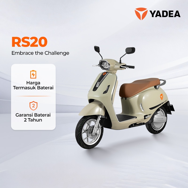 Yadea RS20 Motor Listrik Electric Vehicle EV 1200W Garansi 2 Tahun | Retro Modern | TTFAR Technology