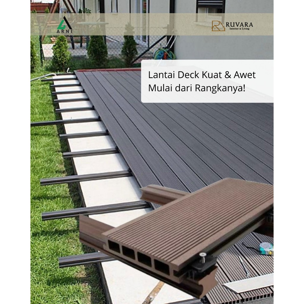 Joist WPC Arni Rangka Lantai Decking Wood Plastic Composite 2.9 Meter