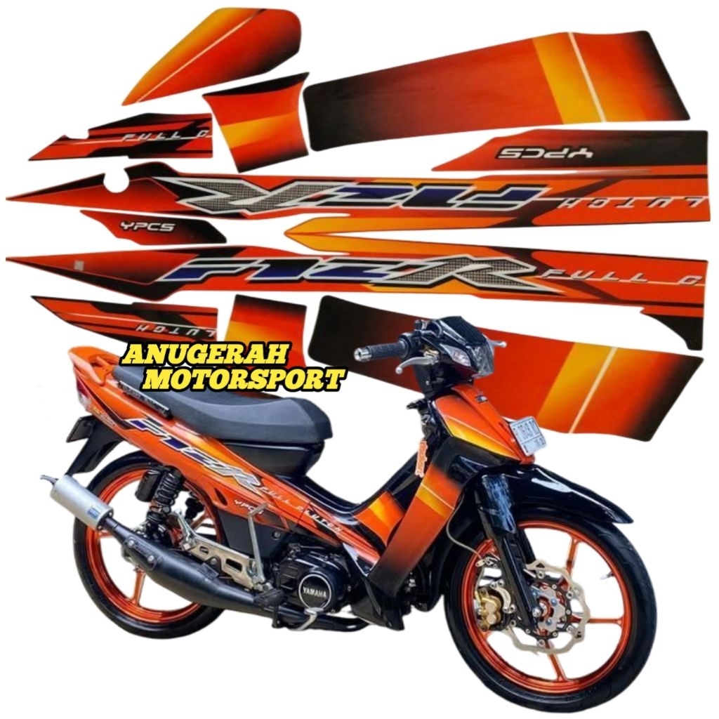 striping stiker lis FIZ R 2003 hitam orange F1ZR FIZR