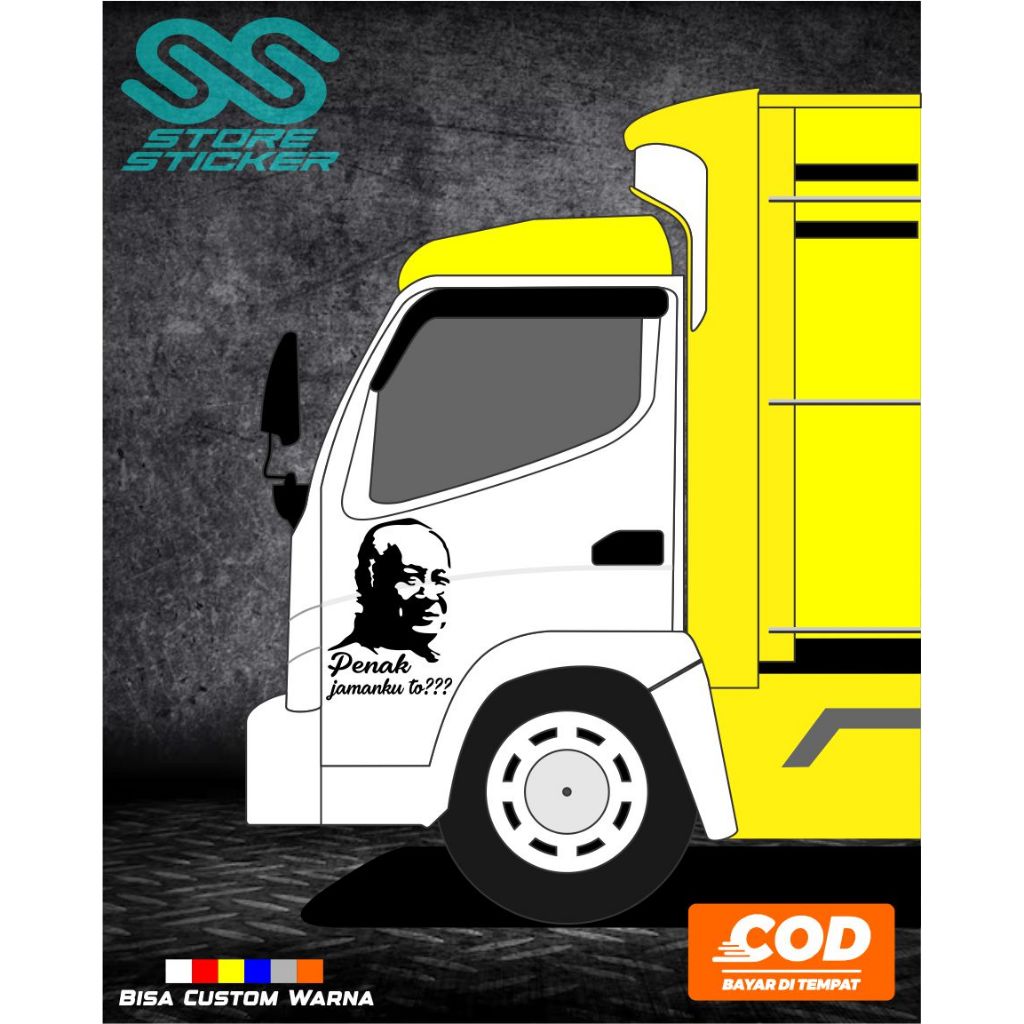 Stiker Sketsa Bapak Soeharto Stiker cutting kaca/pintu mobil universal truk pick up giga canter