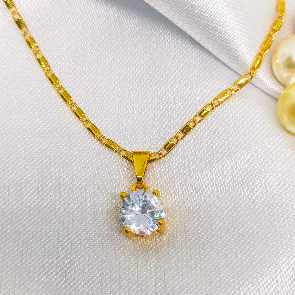 Kalung berlian berlapis emas 24 karat