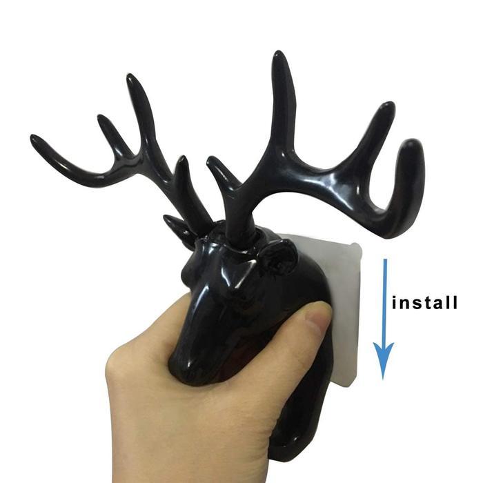 JTTOP" HANGER GANTUNGAN KUNCI DINDING TANDUK RUSA DOE DEER KEY HOOKS STAND HOOK DEKORASI PAJANGAN