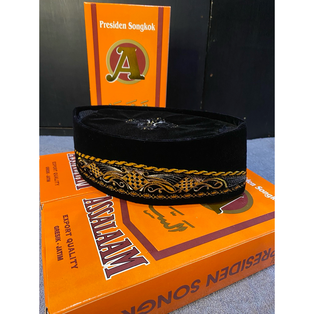 Presiden Songkok Kopyah Assalam AC COMPUTER | songkok bludru | songkok bordir | songkok hitam