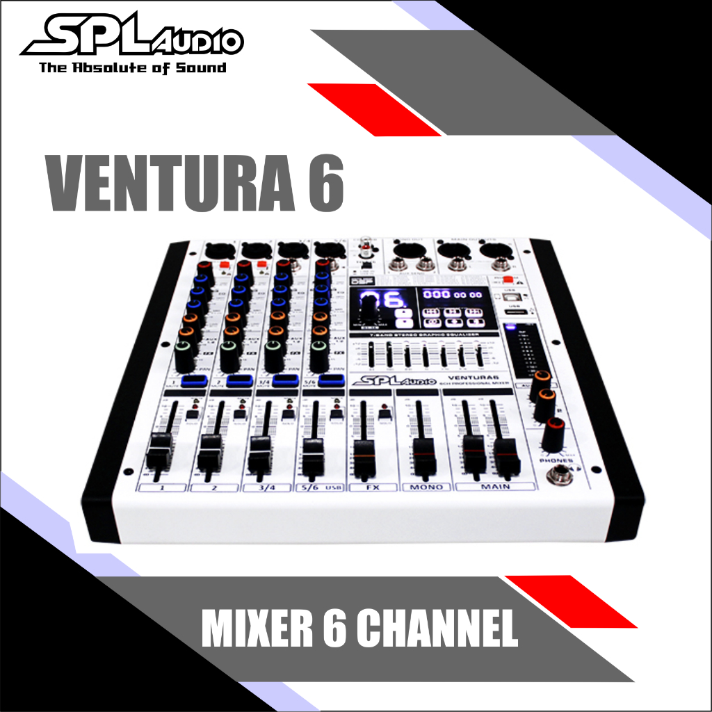 SPL Audio Ventura 6 Channel Mixer Digital Pengiriman Cepat