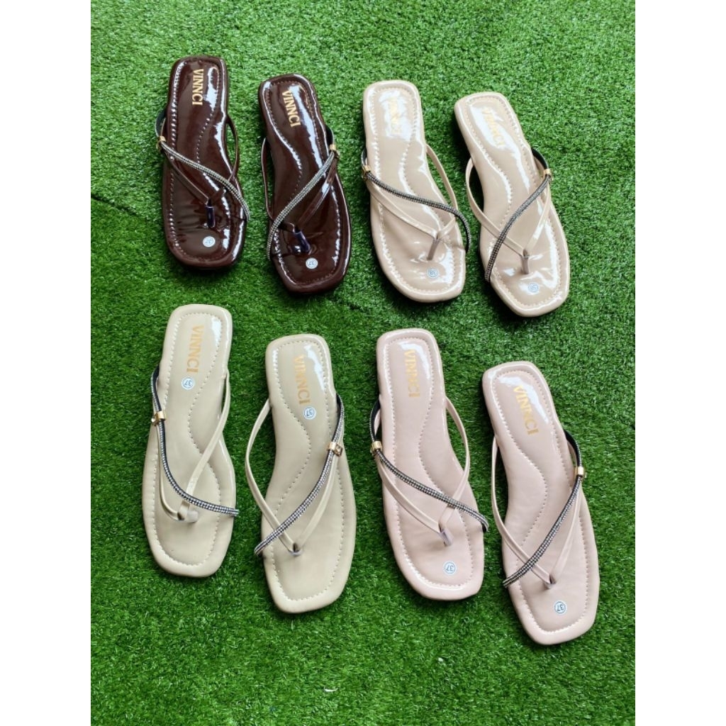 sandal teplek tali bangkok sandal flat santai wanita