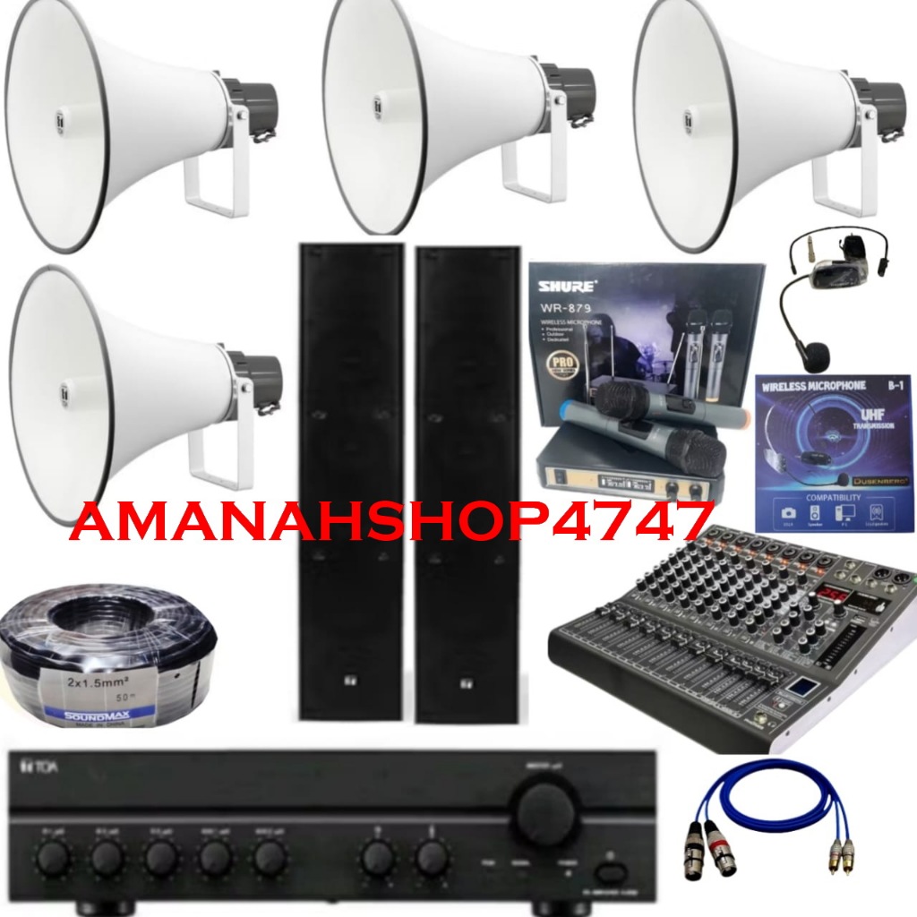 PAKET TOA AMPLI MASJID DAN MUSHOLA PAKET SUARA LANTANG PAKET SPEAKER TOA ZS603CB