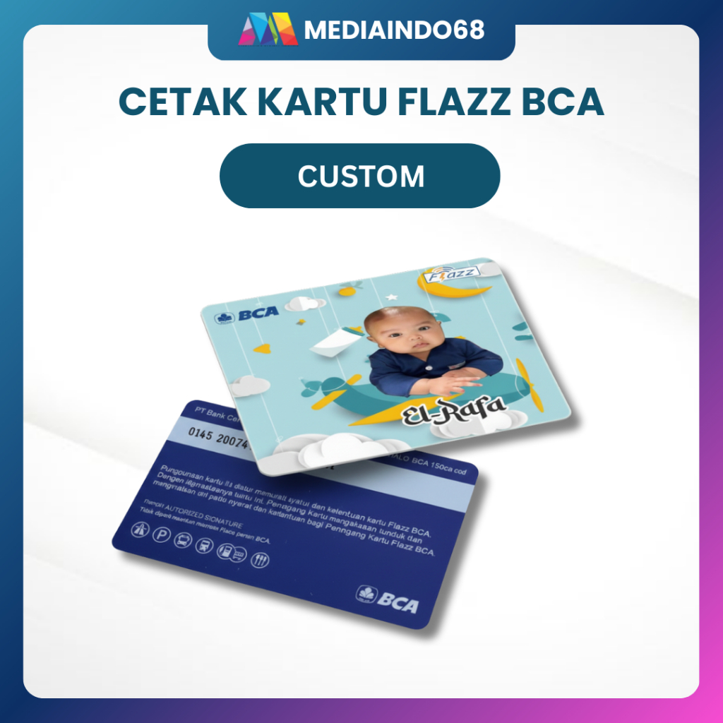 Custom Cetak Kartu Flazz BCA | PRINT UV FLAZZ BCA Gen 2/| Design-Gambar Bebas
