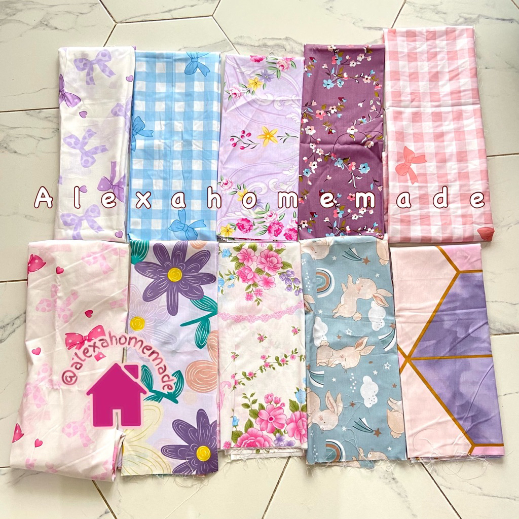 KAIN PERCA BAHAN KATUN LOKAL0,75x1,25 /taplak/sarung bantal/sarung guling/sarung bantal imut