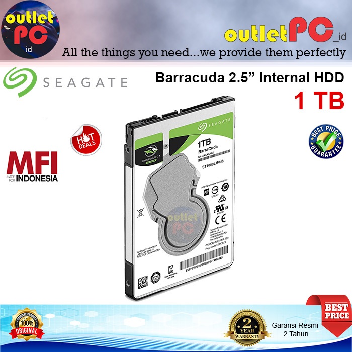 SEAGATE HDD BARRACUDA 2.5" 1TB INTERNAL HARD DISK DRIVE 2.5 INCH 1 TB 1000GB 1000 MFI RESMI
