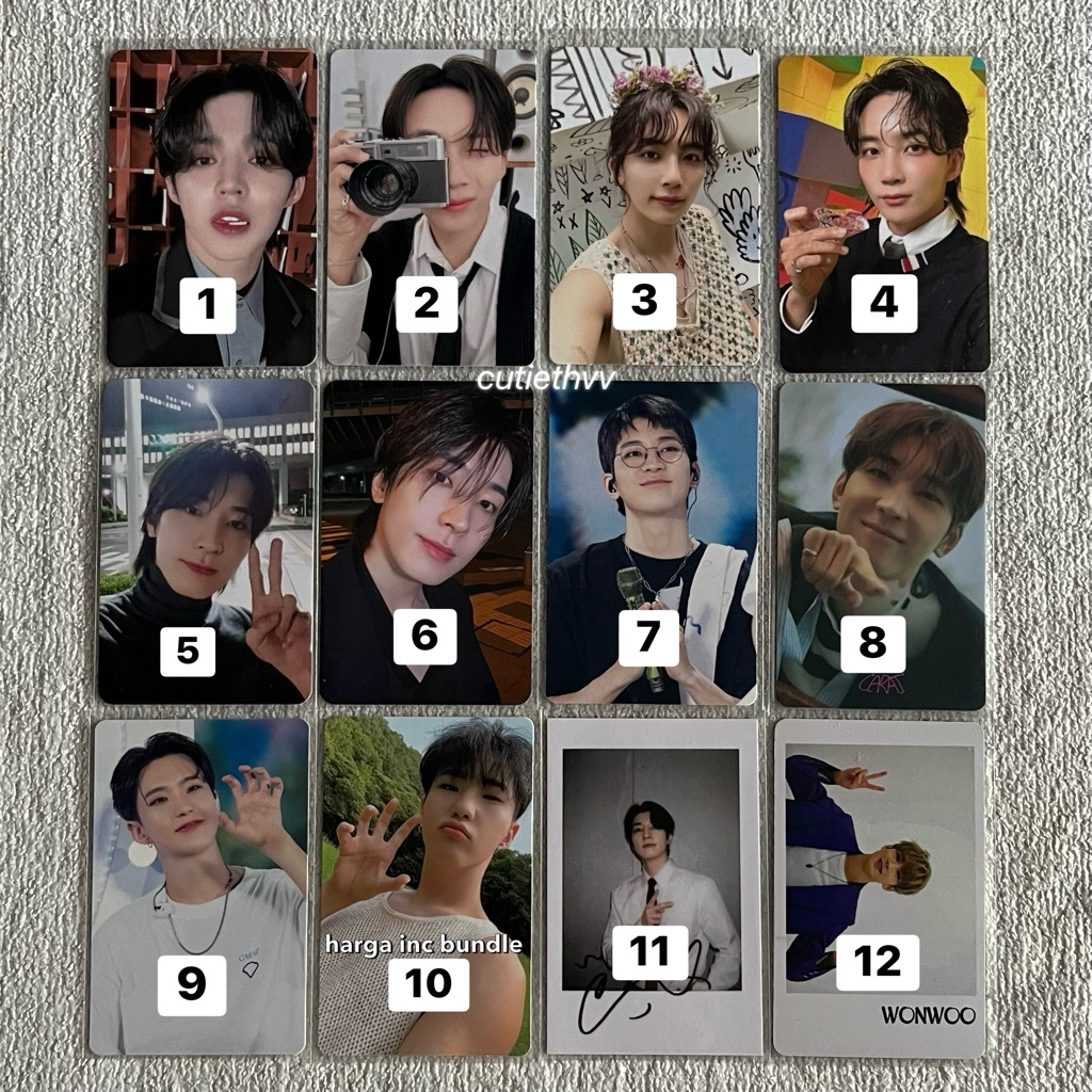 [SALE] PHOTOCARD SEVENTEEN WONWOO JEONGHAN HOSHI PC OFFICIAL CARATZONE FOLLOW AGAIN 17 IS RIGHT HERE