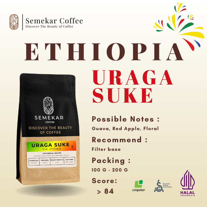 Semekar Coffee - Biji Bubuk Kopi Arabika Ethiopia Uraga Suke Guji Specialty Fresh Roasted Beans