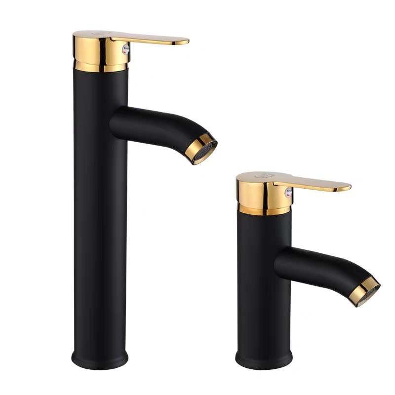 Kran Washtafel Air Panas Dingin SS 304 Kepala Up-Down  Hitam Gold