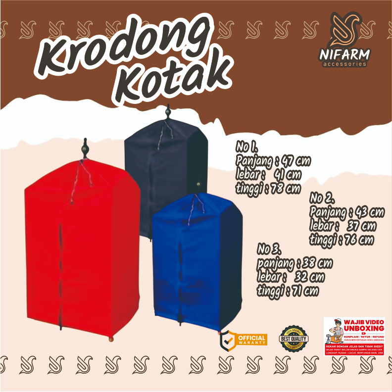 Krodong Kerodong Sangkar Burung Kotak No 1 Dan No 2 No 3