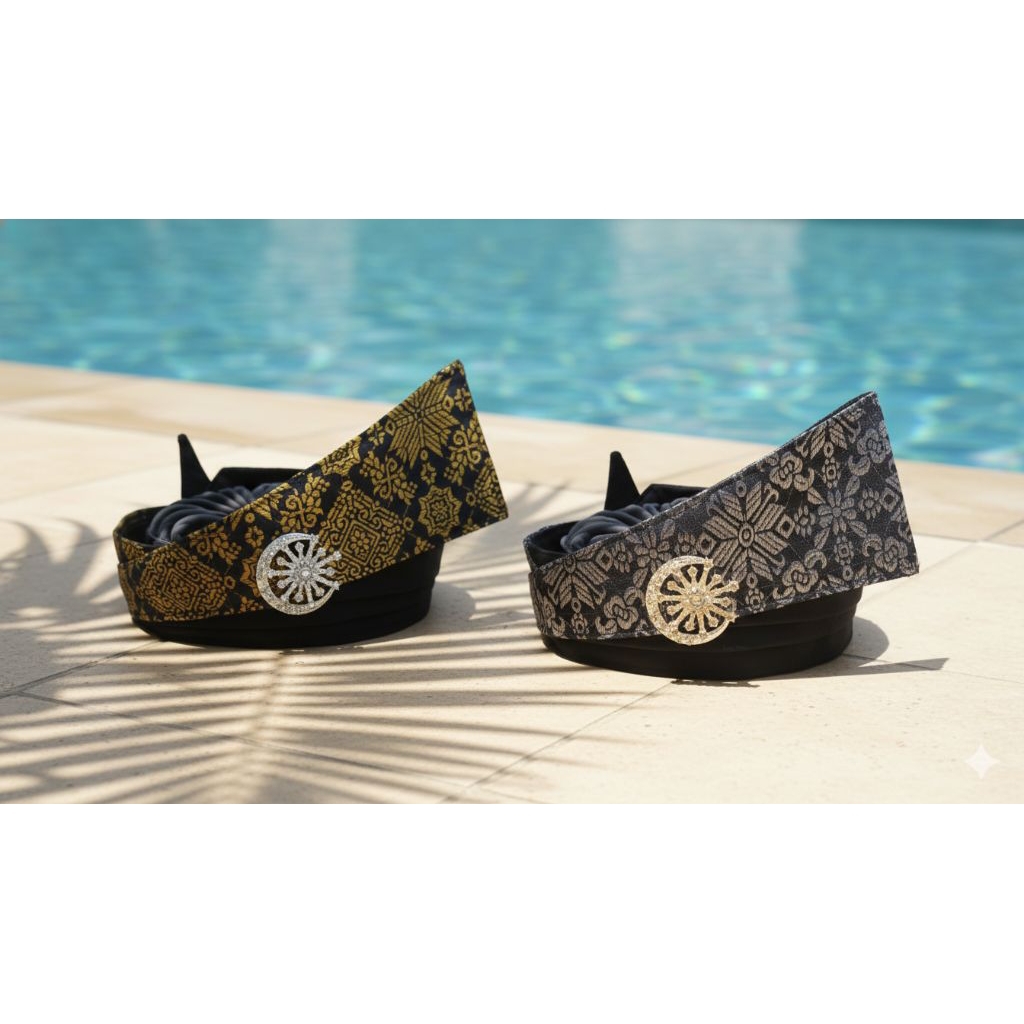 [DEWASA] Tanjak Melayu Songket Pria Dewasa Model Ikat Kombinasi Dendam Tak Sudah