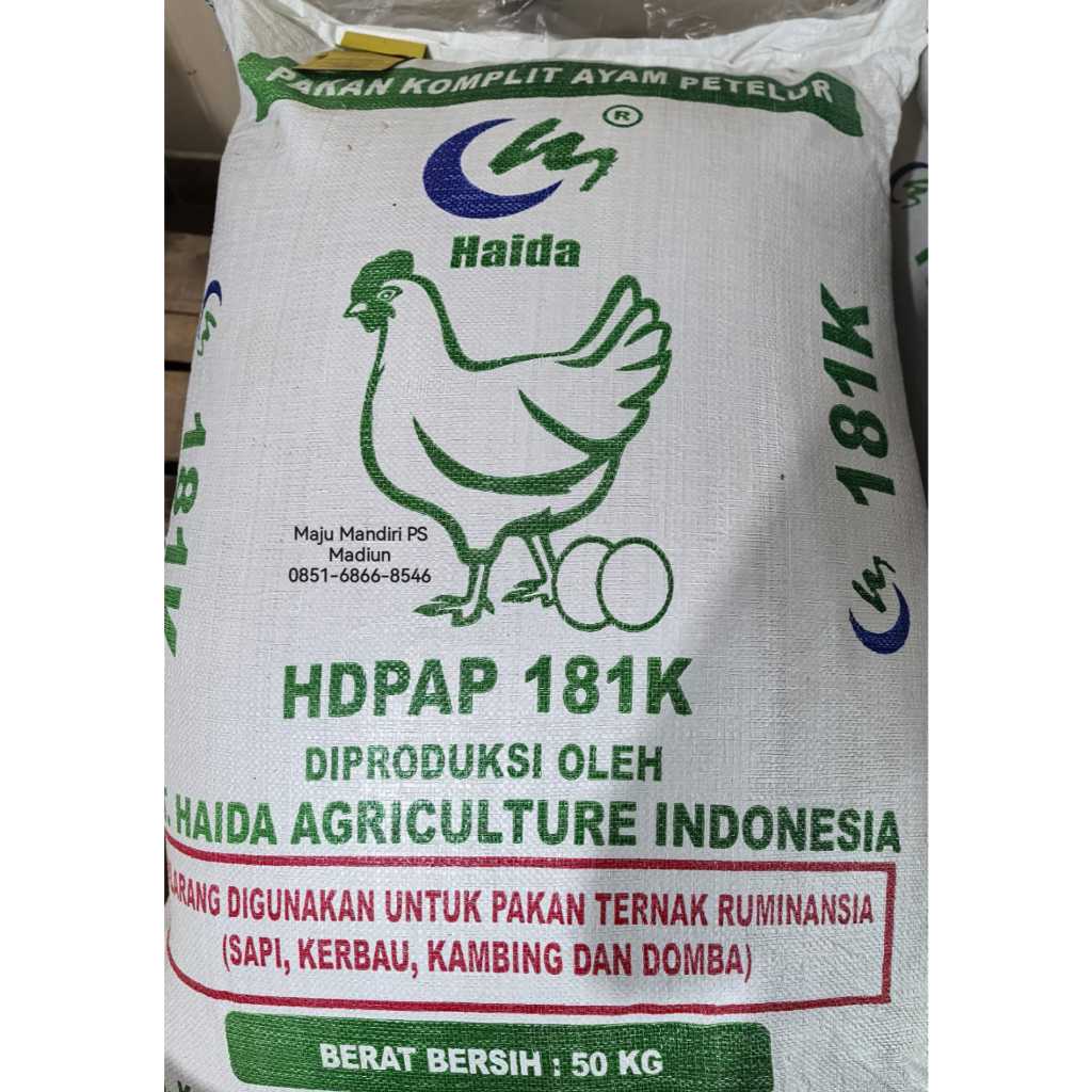 1 SAK 50KG HAIDA PAKAN KOMPLIT AYAM PETELUR MASA PRODUKSI