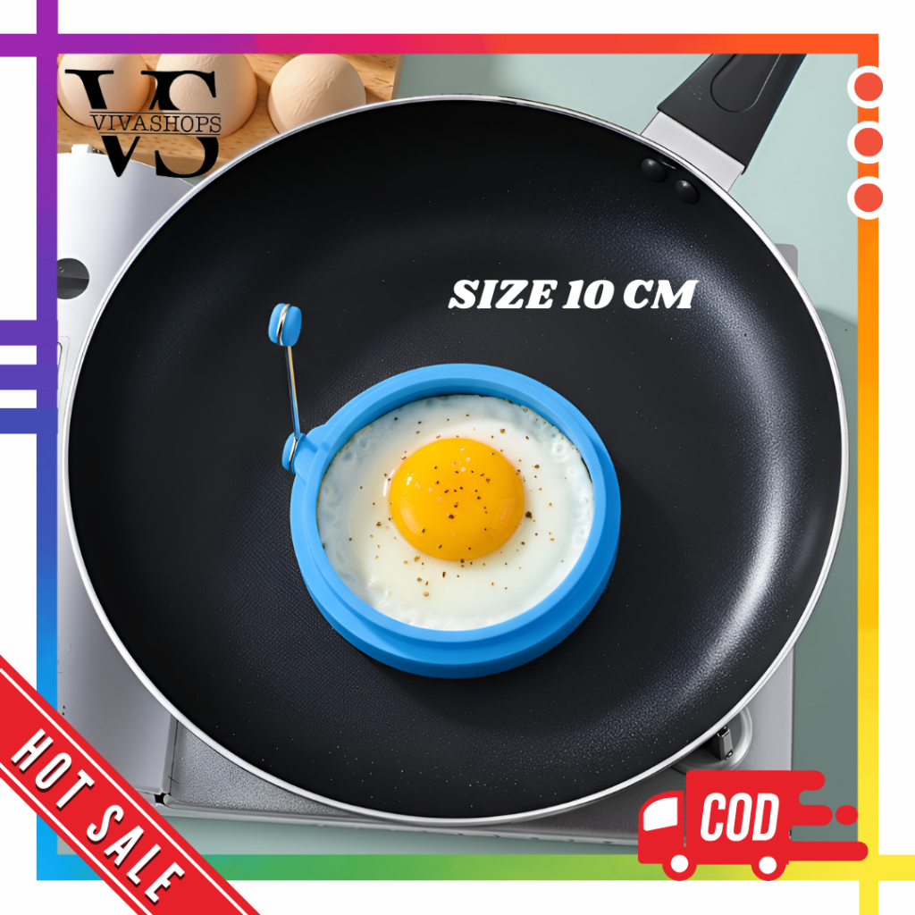 Cetakan Telur Silikon Anti Panas Dan Anti Lengket Bentuk Bulat / Cetakan Telur Ceplok Silikon