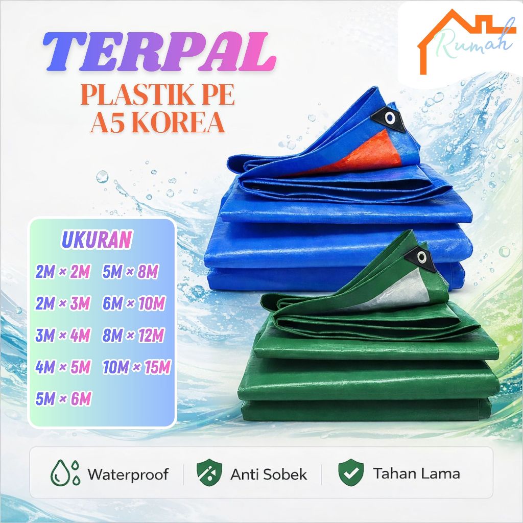 Terpal Tenda Tahan Panas Kain 10*15MTenda Tebal Tahan Air Kerai Terpal Hujan