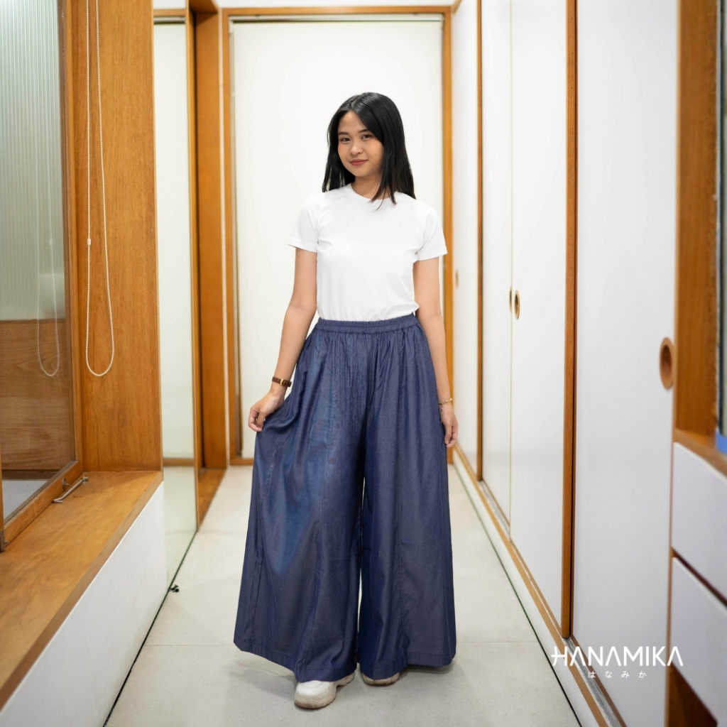 Hanamika | Jitsuko Celana Kulot Denim Wanita Pinggang Karet