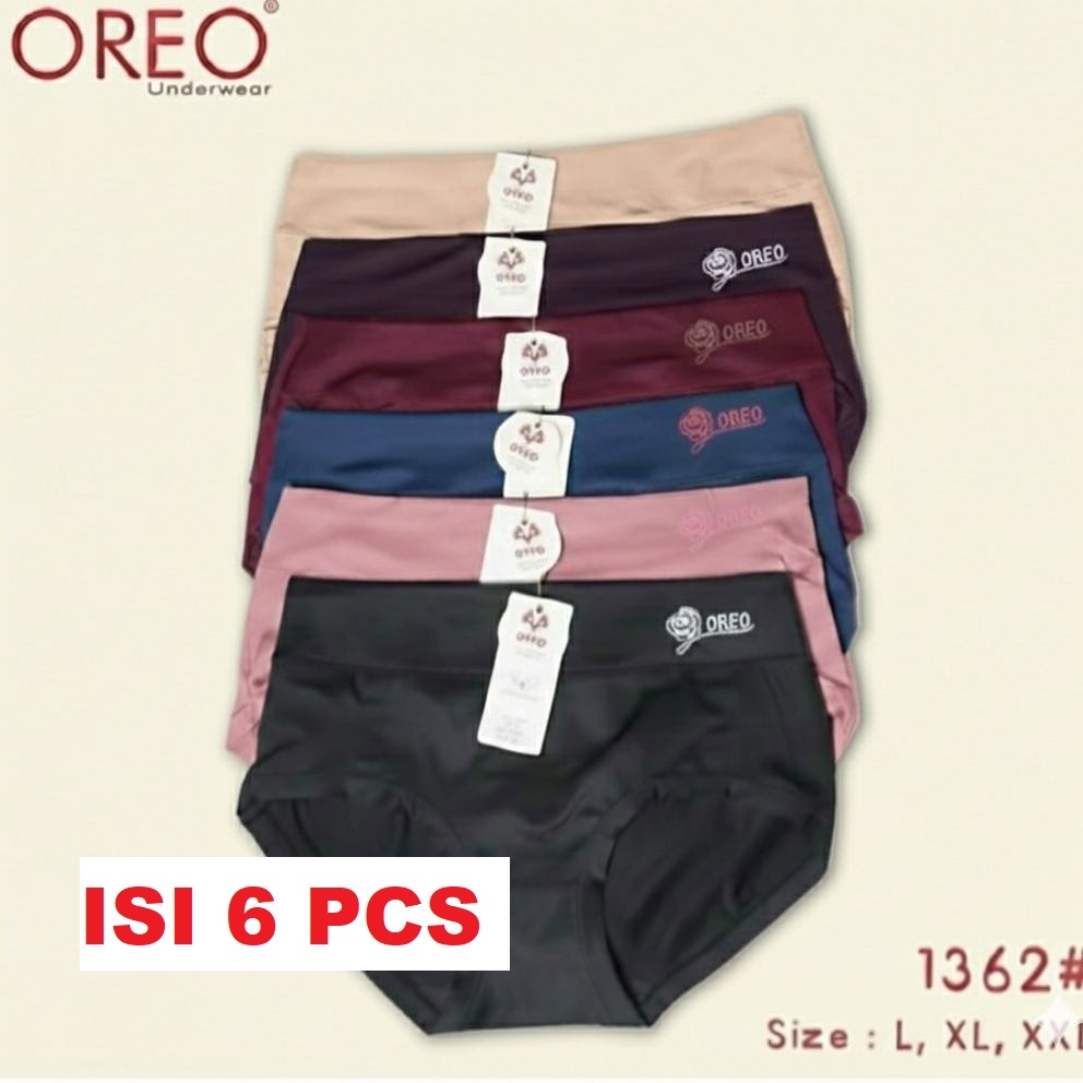 6 PCS | CD Celana Dalam Wanita OREO Super Soft Art 1362 / Dalaman Perempuan Super Lembut