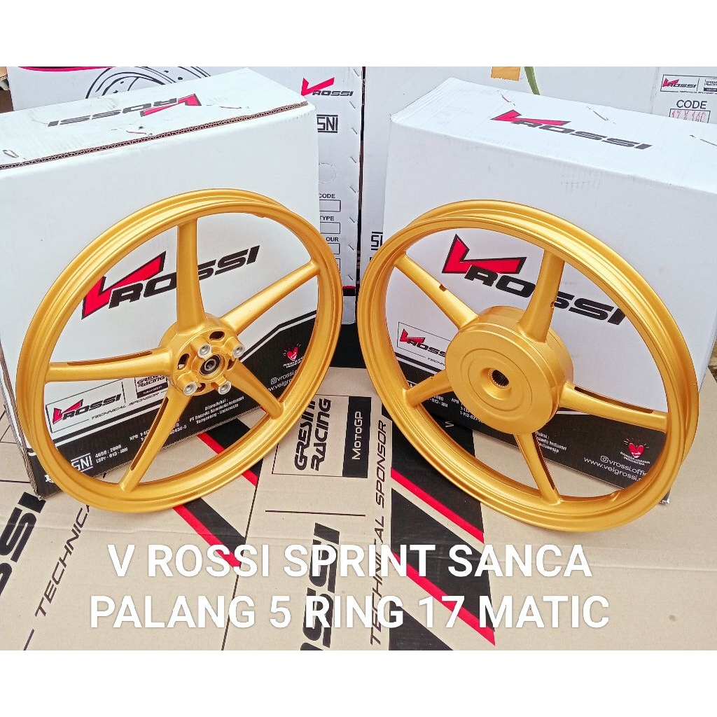 VELG/PELAK RACING V ROSSI RING 17 SPRINT SANCA PALANG 5 VARIO 125/150 BEAT FI SCOOPY FI BEAT DELUXR 