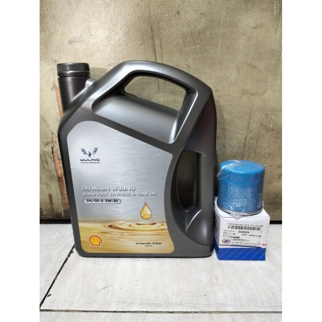 Oli Mesin Mobil Wuling SGMW SAE 5W-30 Original Wuling Kemasan 4 Liter + Filter Oli Wuling Confero 1.