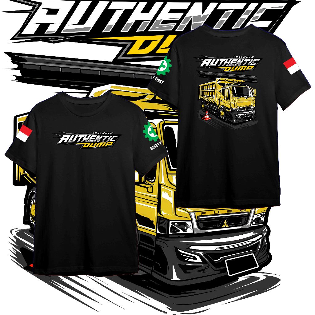 Kaos AUTHENTIC DUMP CANTER // Baju Kaios Dump Truck Canter // Baju Kaos Distro Pria