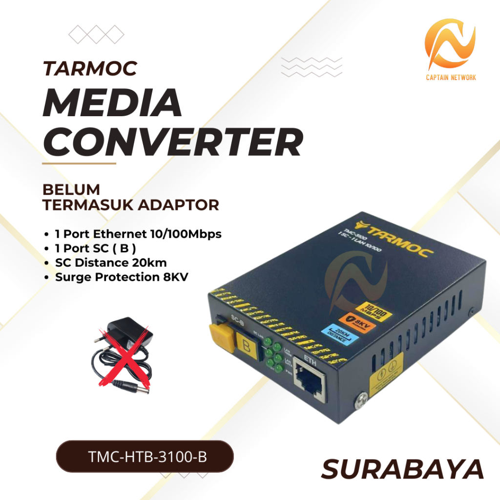Tarmoc TMC-HTB-3100-B | Board PCB B Netlink HTB3100 1FO 1Lan 10/100 | Media Converter tanpa Adaptor