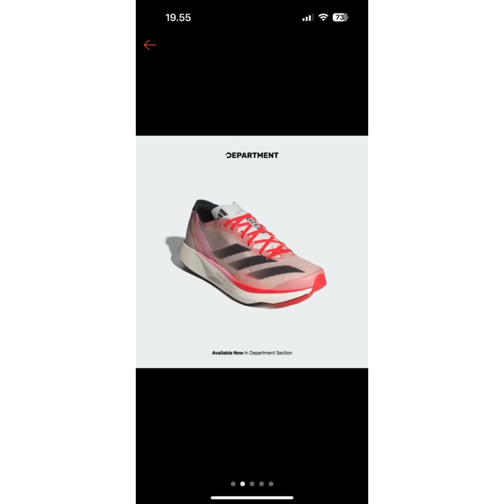 PRELOVED ADIDAS ADIZERO TAKUMI SEN 10 PINK SIZE 38 insole 23,5 CM