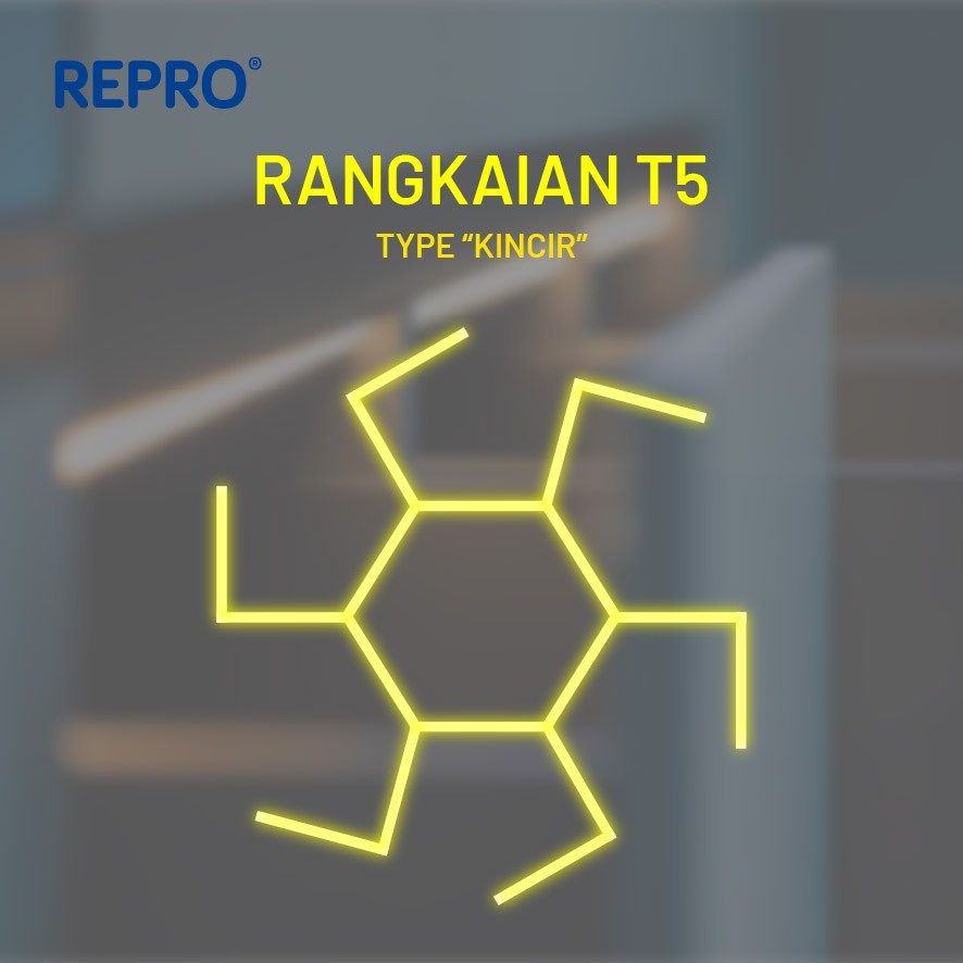 REPRO Rangkaian Lampu LED T5 KINCIR All in Connector Lampu Adaptor Kabel