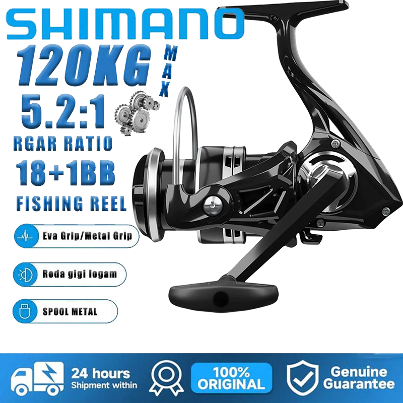 SHIMANO Reel Pancing Power Handle Reel Pancing Laut Tarikan Pancing Metal Max Drag 30KG Reel daido K