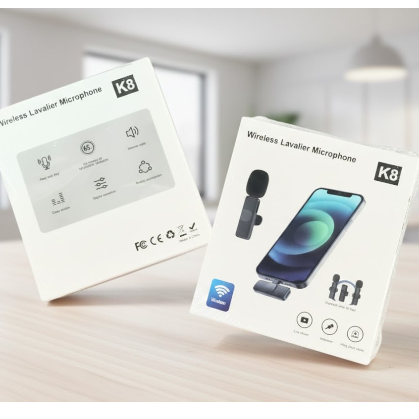 Mic clip on K8 WIRELESS MICROPHONE K8 Wireless Microphone K8 Mic Klip – Lavalier Mic Clip On Tanpa K