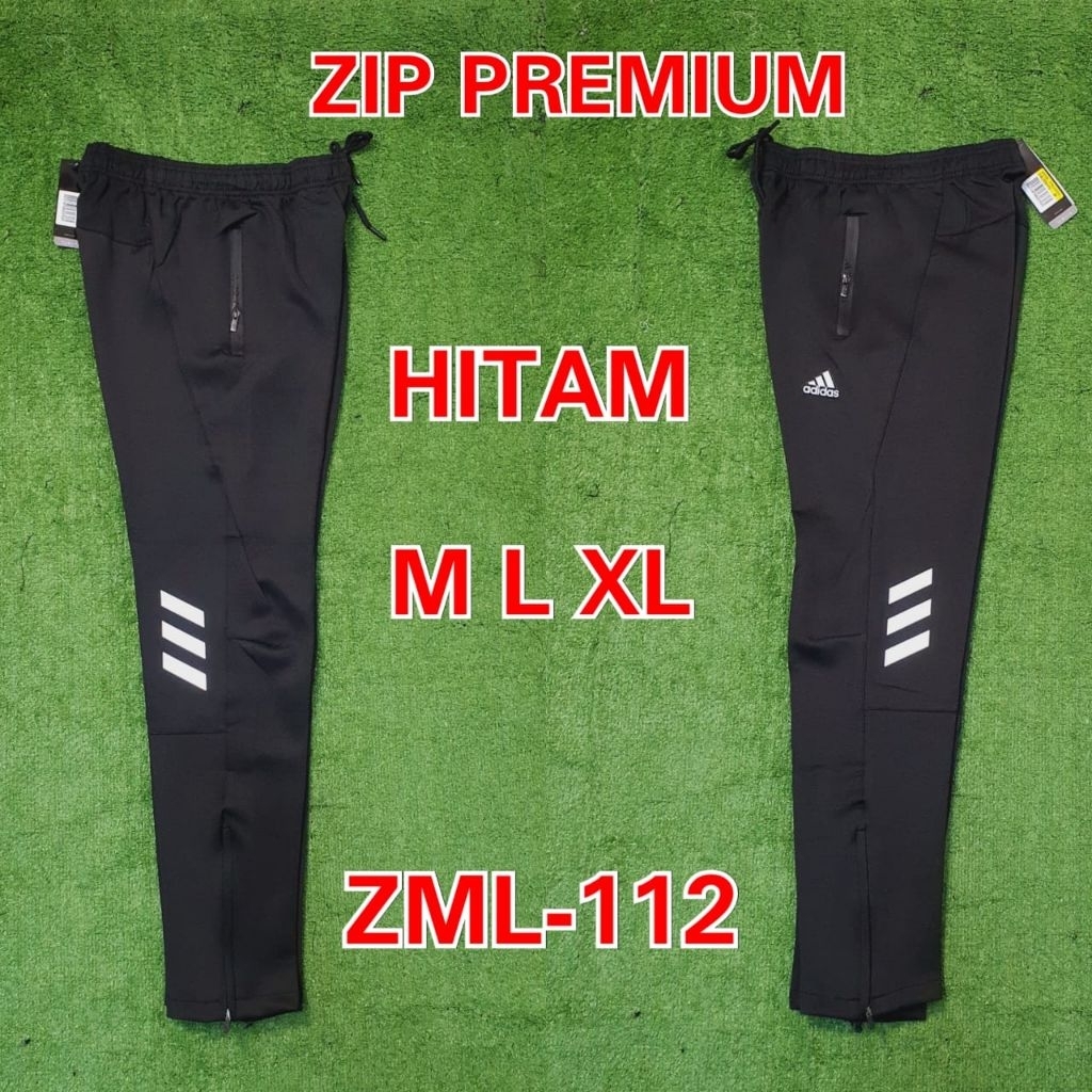 Celana Panjang Training Premium Import Zipper Adidas